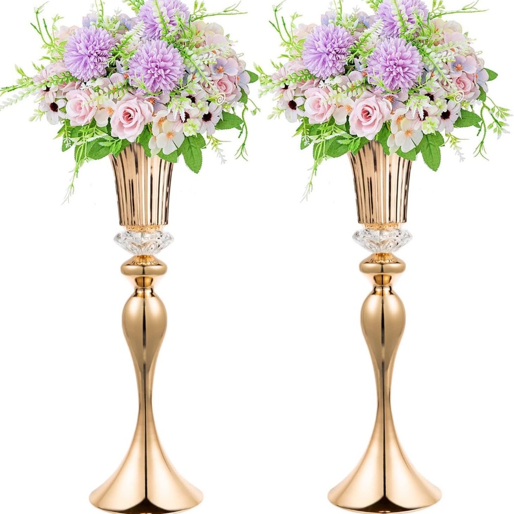 22in Gold Vases for Centerpieces